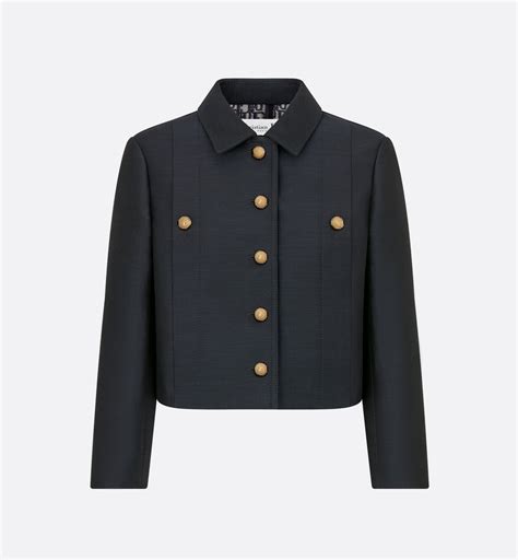 dior homme cropped blazer|Cropped Jacket Navy Blue Wool and Silk .